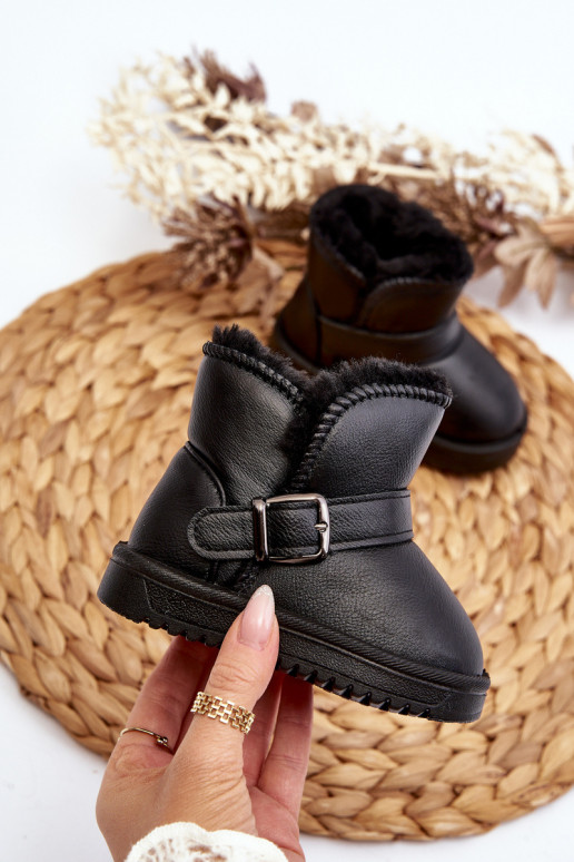 Öko-Schneestiefel für Kinder mit Riemen in der Farbe Schwarz von Orinor