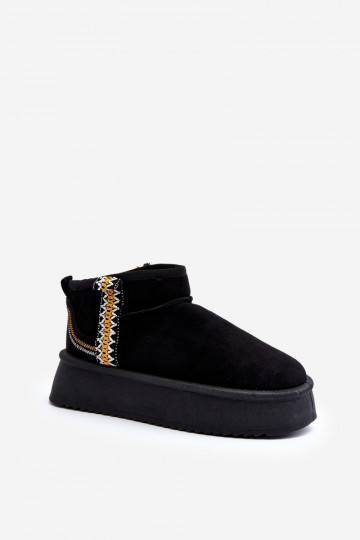 Gemusterte Plateau-Schneestiefel aus schwarzem Udra 2