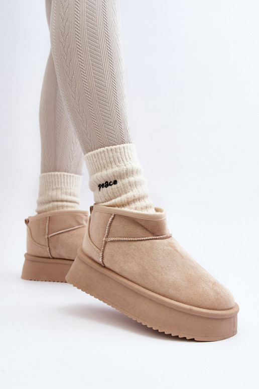 Schneestiefel mit massiver Sohle beige Caliksa