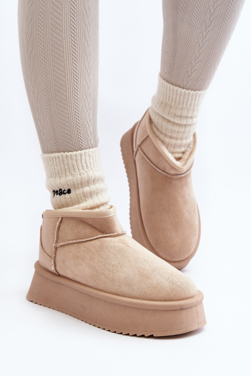 Schneestiefel mit massiver Sohle beige Caliksa