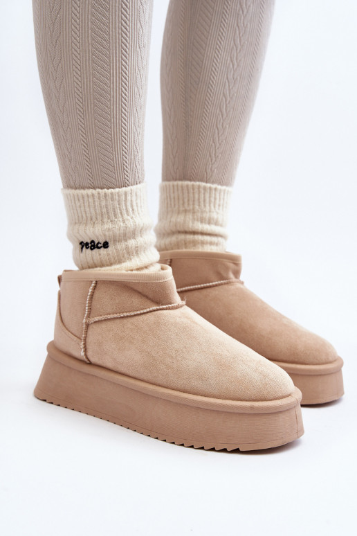 Schneestiefel mit massiver Sohle beige Caliksa