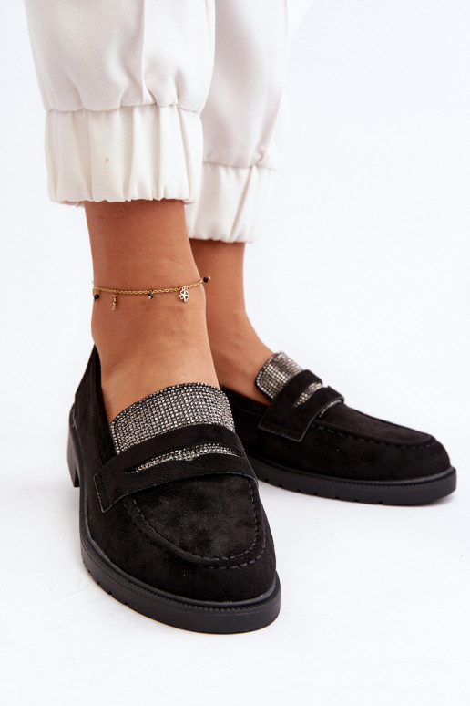 Verzierte Mokassins in schwarzer Farbe für Dananei