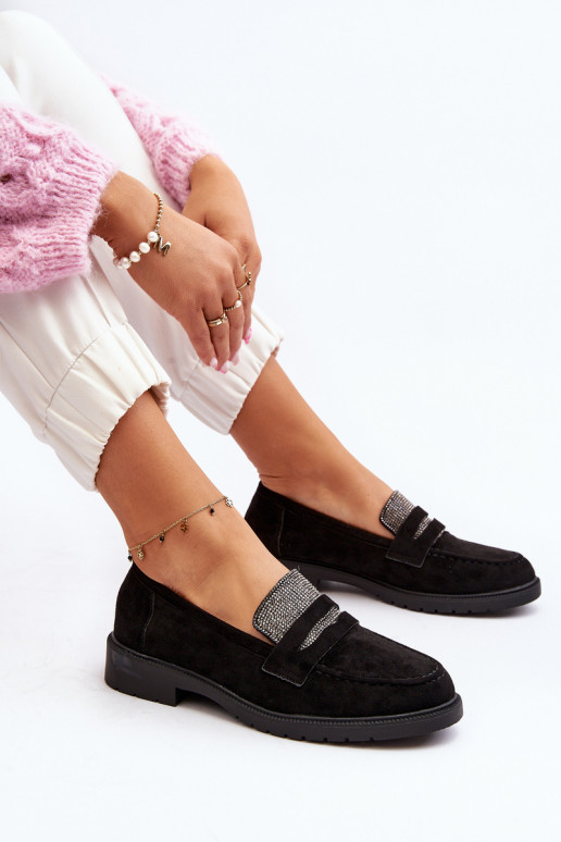 Verzierte Mokassins in schwarzer Farbe für Dananei