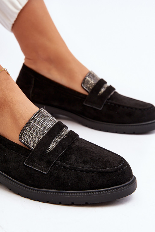 Verzierte Mokassins in schwarzer Farbe für Dananei