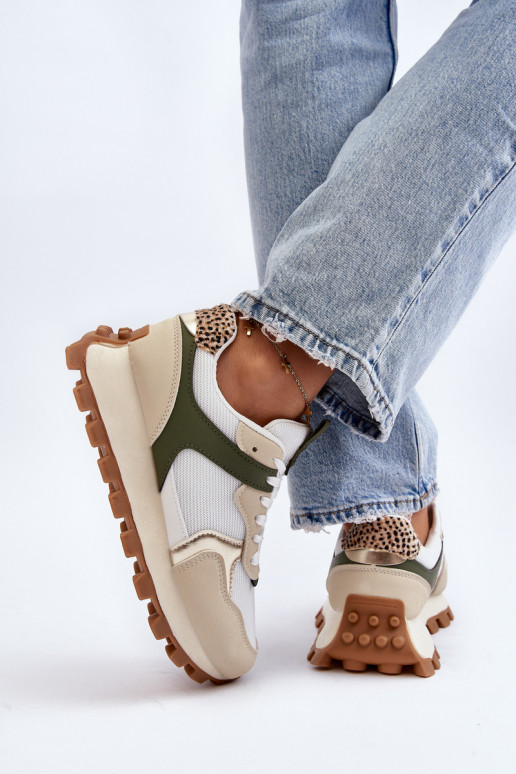 Sneakers Modell Schuhe Sportschuhe beige-grüne Farbe Ralita Sneakers Modell Schuhe Sportschuhe beige-grüne Farbe Ralita