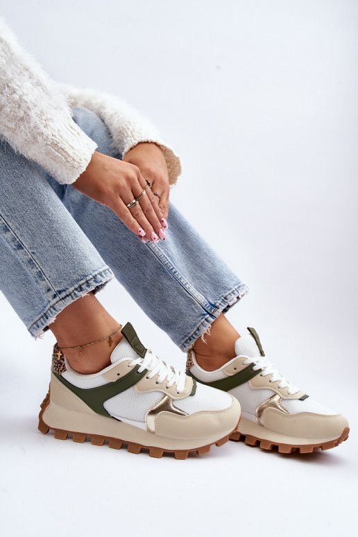 Sneakers Modell Schuhe Sportschuhe beige-grüne Farbe Ralita Sneakers Modell Schuhe Sportschuhe beige-grüne Farbe Ralita