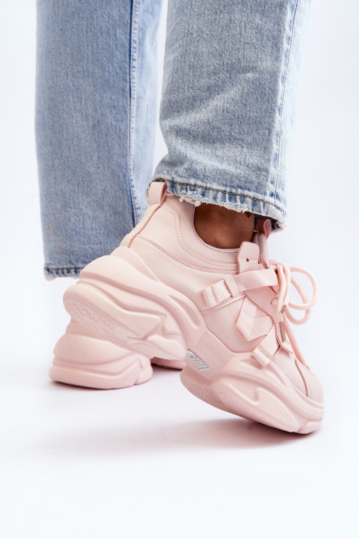 Sneakers-Modellschuhe mit modischen massiven Sohlen in der rosa Farbe Windamella