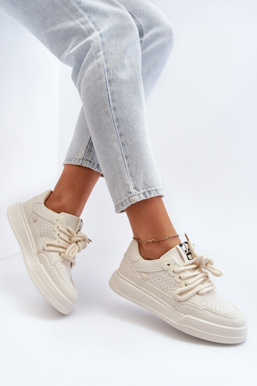 Sneakers Modell Schuhe Eco Beige Farbe Avanalis Sneakers Modell Schuhe Eco Beige Farbe Avanalis