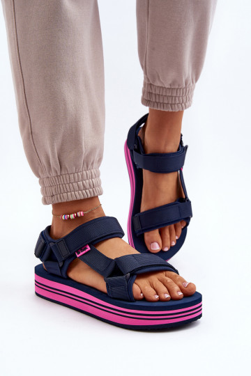 Damen-Plateausandalen Lee Cooper LCW-24-05-2754L dunkelblau