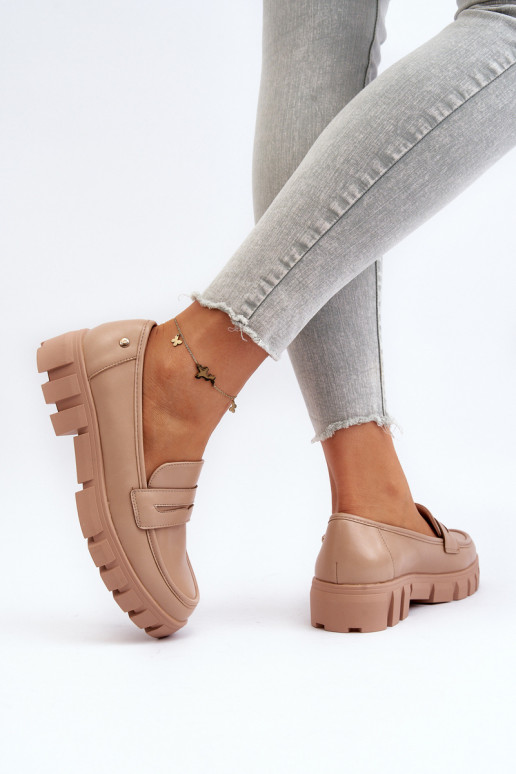 Mokassins aus beigem Öko-Leder von Seravisa Mokassins aus beigem Öko-Leder von Seravisa