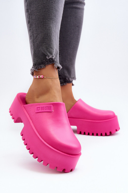 Damenhausschuhe mit modischer massiver Sohle Big Star NN274019 rosa Farbe