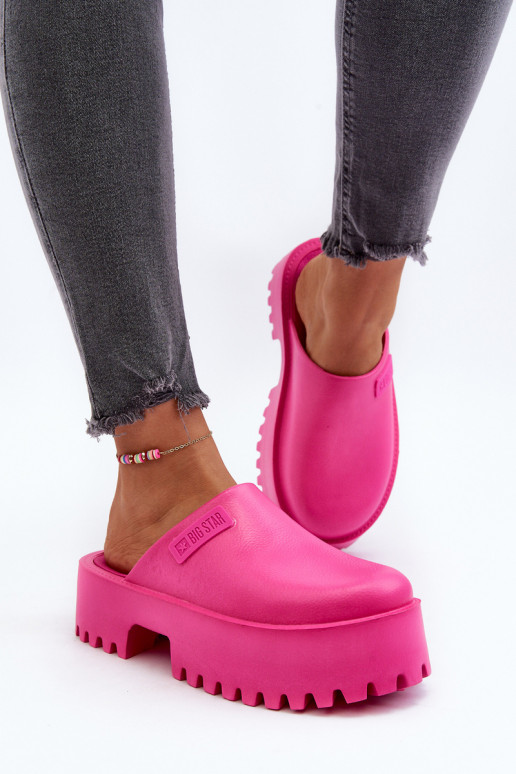 Damenhausschuhe mit modischer massiver Sohle Big Star NN274019 rosa Farbe