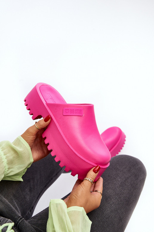 Damenhausschuhe mit modischer massiver Sohle Big Star NN274019 rosa Farbe