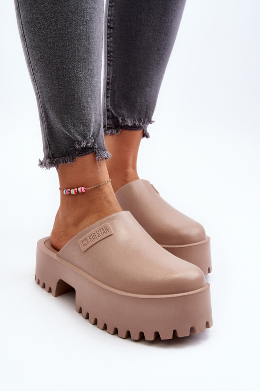 Hausschuhe mit modischer massiver Sohle Big Star NN274016 beige