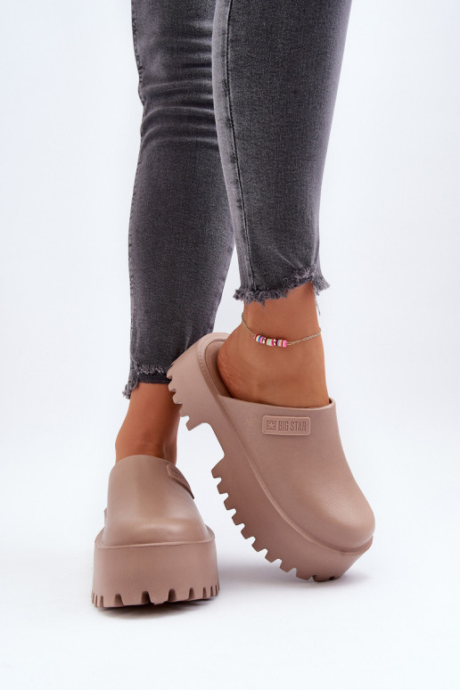 Hausschuhe mit modischer massiver Sohle Big Star NN274016 beige