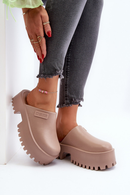 Hausschuhe mit modischer massiver Sohle Big Star NN274016 beige