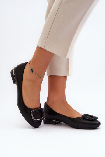 Ballerinas mit Schnallen Sergio Leone BL203 schwarz