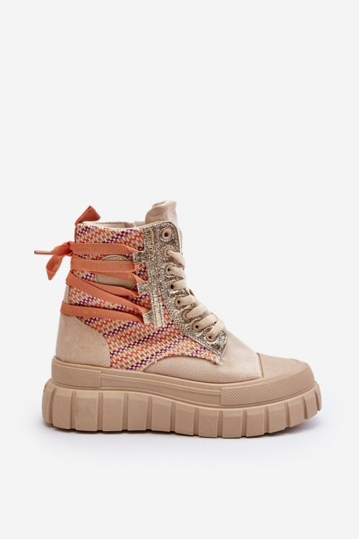 Freizeitschuhe mit Plateau in der Farbe Beige Kernia