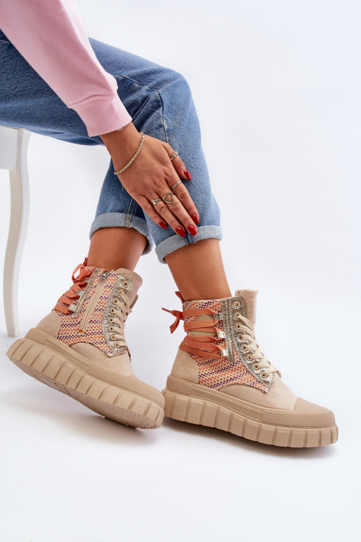 Freizeitschuhe mit Plateau in der Farbe Beige Kernia