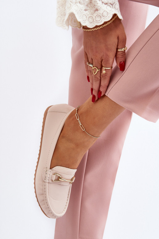 Klassisches Modell Mokassins mit Ornamenten beige Farbe Ainslee Klassisches Modell Mokassins mit Ornamenten beige Farbe Ainslee