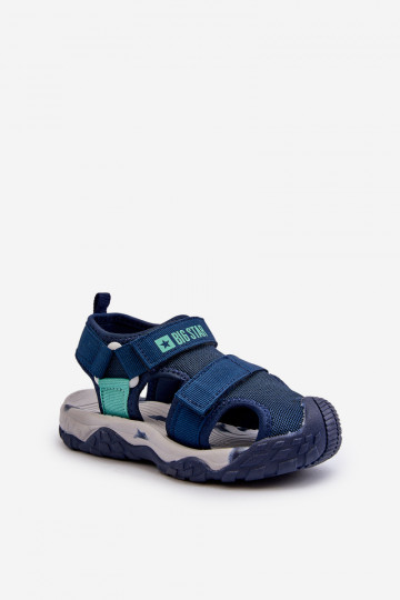 Sandalen für Jungen mit Klebeverschlüssen Big Star NN374236 dunkelblau