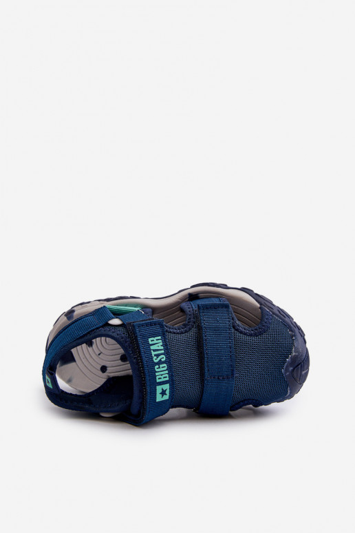 Sandalen für Jungen mit Klebeverschlüssen Big Star NN374236 dunkelblau