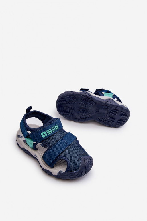 Sandalen für Jungen mit Klebeverschlüssen Big Star NN374236 dunkelblau