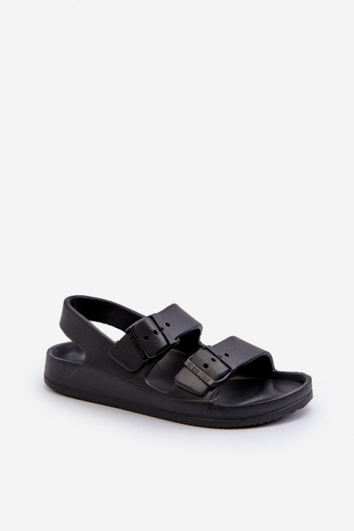 Hausschuhe für Kinder mit Schnallen BIG STAR NN374541 schwarze Farbe