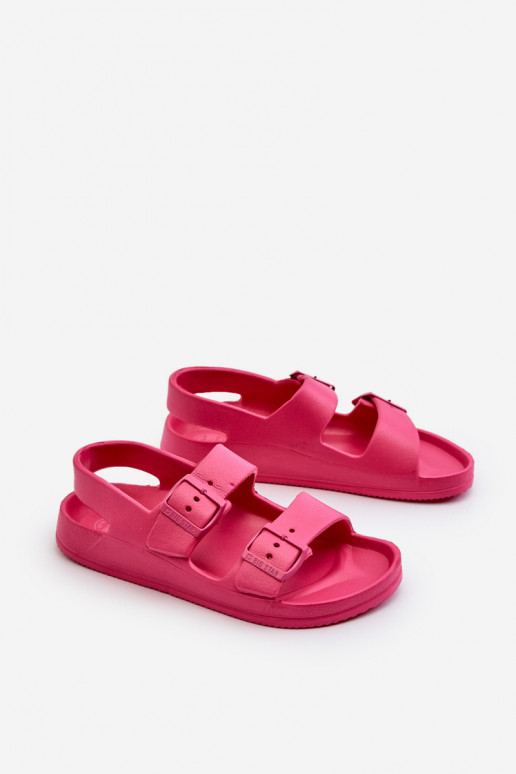 Hausschuhe für Kinder mit Schnallen BIG STAR NN374545 rosa Farbe
