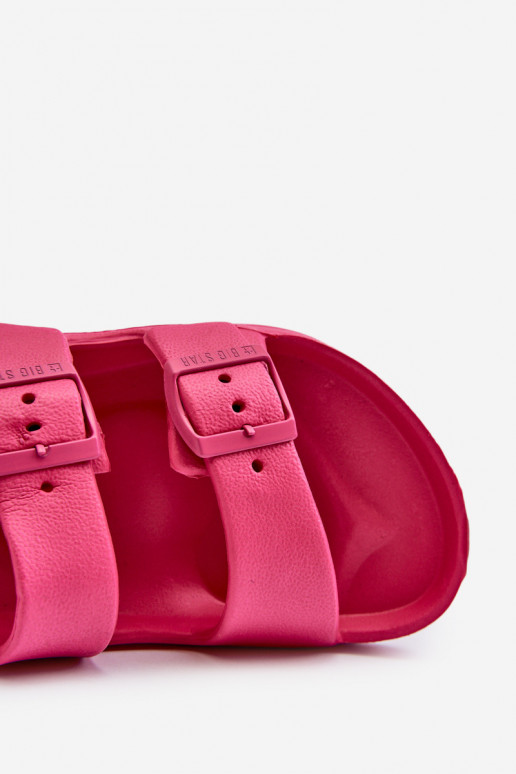 Hausschuhe für Kinder mit Schnallen BIG STAR NN374545 rosa Farbe