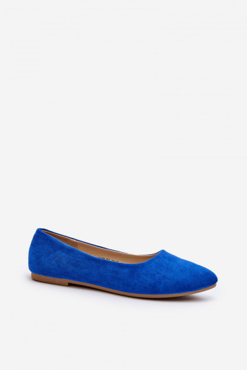 Blaue Wildlederballerinas Kommia