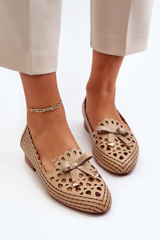 Durchbrochene Ballerinas mit Bändern beige Instabil Durchbrochene Ballerinas mit Bändern beige Instabil