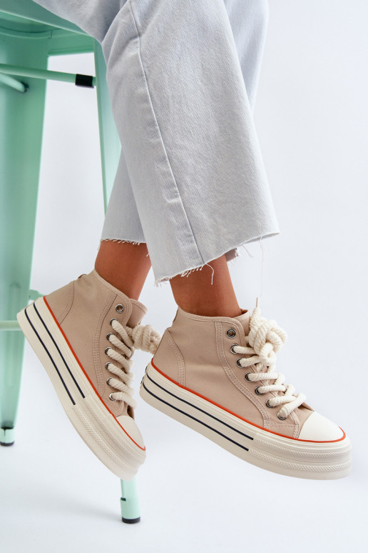 Freizeitschuhe mit Plateau beige Aineri Freizeitschuhe mit Plateau beige Aineri