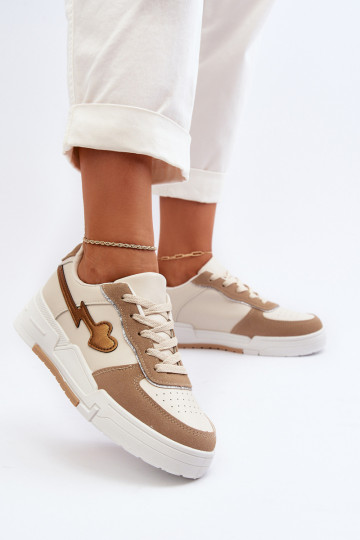Sneakers Modellschuhe mit Plateau beige Zeparine