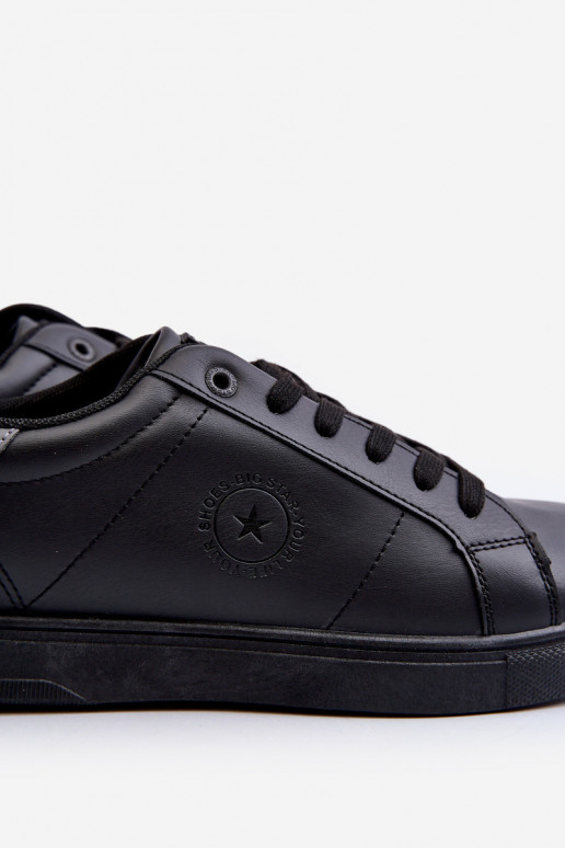 Herren-Freizeitschuhe aus Öko-Leder Big Star NN174284 in der Farbe Schwarz