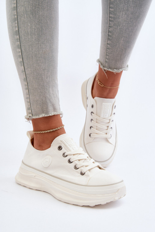 Damenschuhe mit modischer massiver Sohle Big Star NN274126 weiße Farbe Damenschuhe mit modischer massiver Sohle Big Star NN274126 weiße Farbe