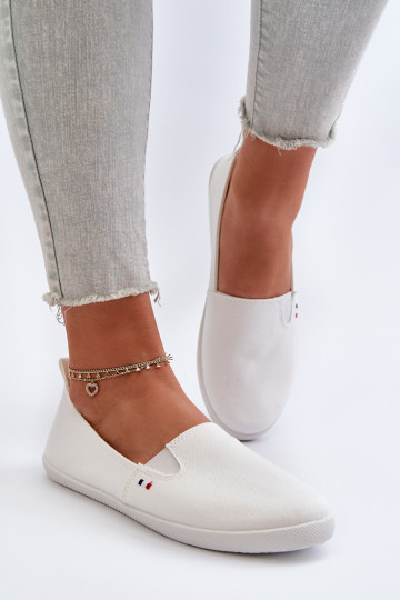 Sneakers Freizeitschuhe Slip-On weiße Farbe Adrancia