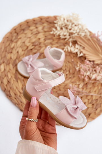 Kindersandalen mit Bändern und Klebeverschlüssen rosa Wistala 2
