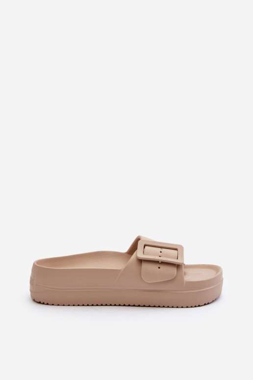 Big Star NN274A666 leichte Plateausandalen mit Schnallen beige Big Star NN274A666 leichte Plateausandalen mit Schnallen beige