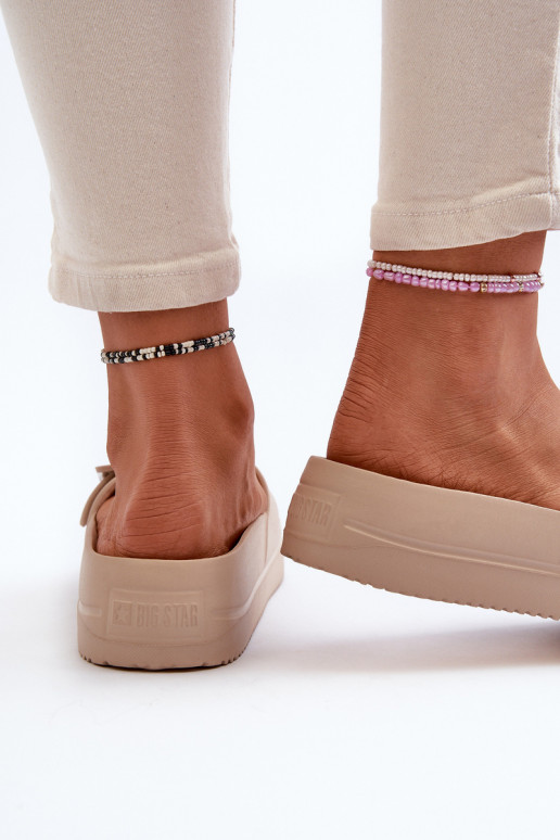 Big Star NN274A666 leichte Plateausandalen mit Schnallen beige Big Star NN274A666 leichte Plateausandalen mit Schnallen beige