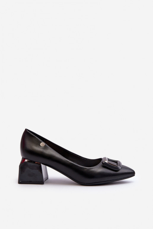 Schuhe mit Absätzen Klocku mit Ornamenten Eko schwarz Farbe Sarala Schuhe mit Absätzen Klocku mit Ornamenten Eko schwarz Farbe Sarala
