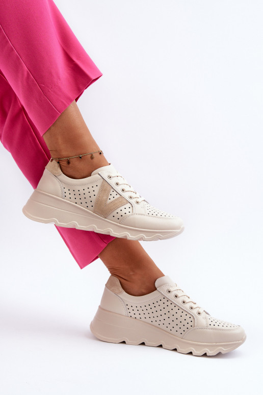 Beigefarbene Eleonori-Sportschuhe