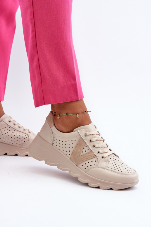 Beigefarbene Eleonori-Sportschuhe