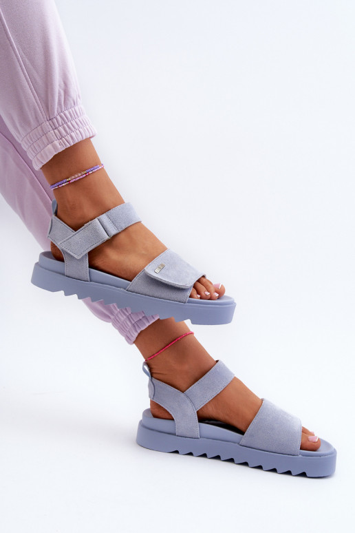 Wildledersandalen mit Plateau Big Star NN274706 blau Wildledersandalen mit Plateau Big Star NN274706 blau