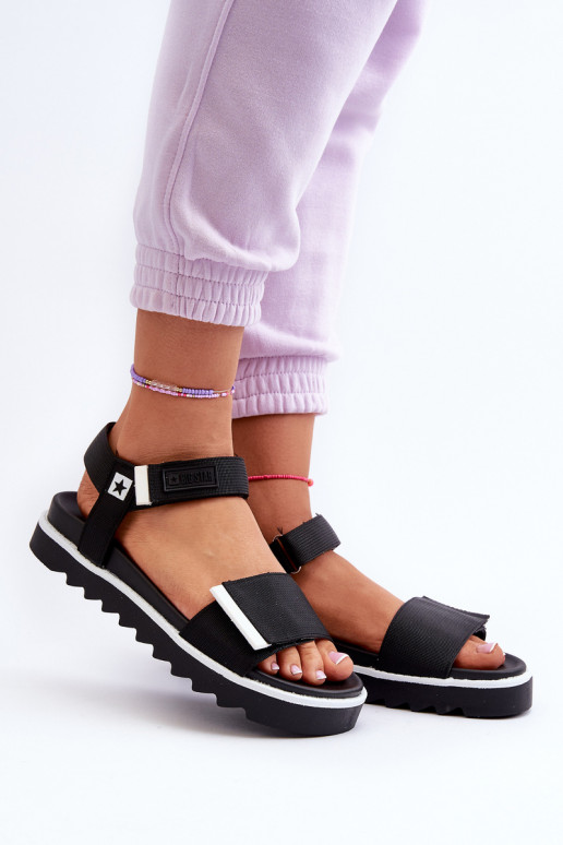 Damensandalen mit Plateau Big Star NN274778 schwarze Farbe Damensandalen mit Plateau Big Star NN274778 schwarze Farbe