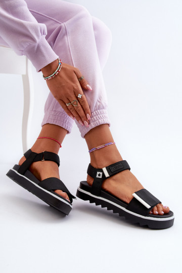 Damensandalen mit Plateau Big Star NN274778 schwarze Farbe 2