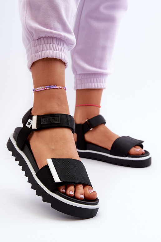 Damensandalen mit Plateau Big Star NN274778 schwarze Farbe Damensandalen mit Plateau Big Star NN274778 schwarze Farbe