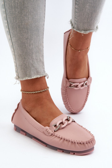 Damenmokassins mit Ornamenten rosa Farbe S.Barski LR339