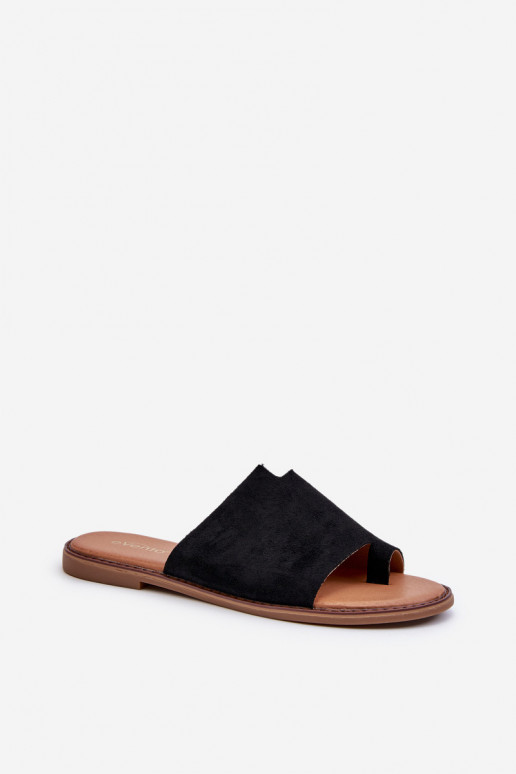 Wildlederpantoffeln in der schwarzen Farbe Amite Wildlederpantoffeln in der schwarzen Farbe Amite