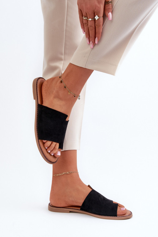 Wildlederpantoffeln in der schwarzen Farbe Amite Wildlederpantoffeln in der schwarzen Farbe Amite